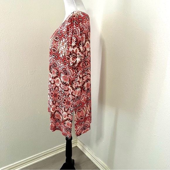 Artisan NY Women’s Scoop Neck Plus Size 1X Tunic Top Paisley Floral Print EUC - Picture 3 of 8